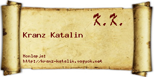 Kranz Katalin névjegykártya